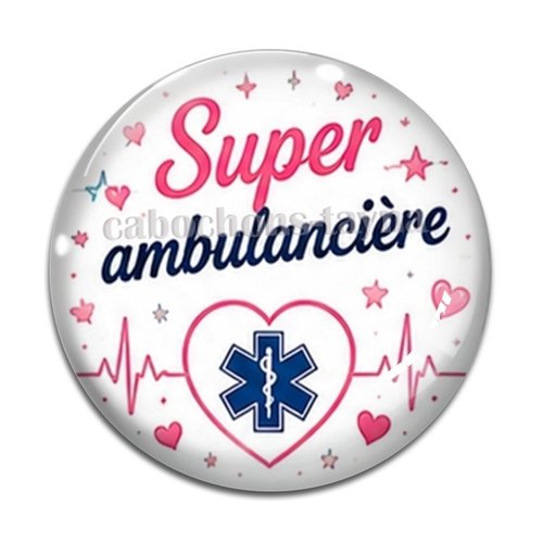 Cabochon ambulancier résine - ou verre différente taille