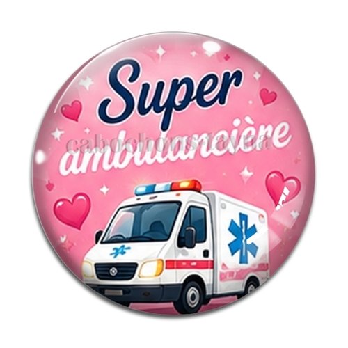 Cabochon ambulancier résine - ou verre différente taille