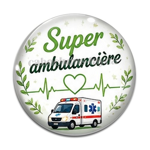 Cabochon ambulancier résine - ou verre différente taille
