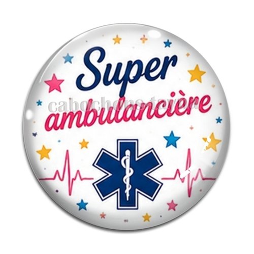 Cabochon ambulancier résine - ou verre différente taille