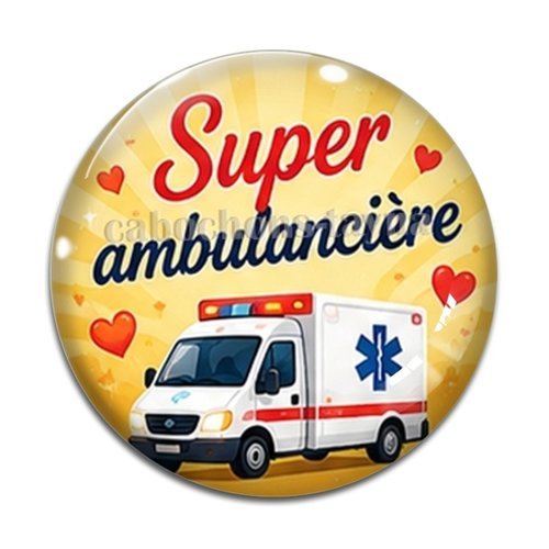 Cabochon ambulancier résine - ou verre différente taille