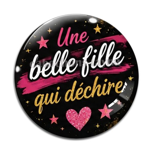 Cabochon une belle fille qui déchire, cabochon résine ou verre rond différente taille