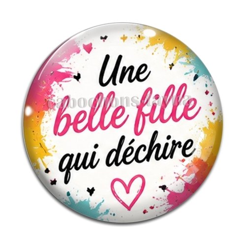 Cabochon une belle fille qui déchire, cabochon résine ou verre rond différente taille