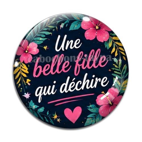 Cabochon une belle fille qui déchire, cabochon résine ou verre rond différente taille