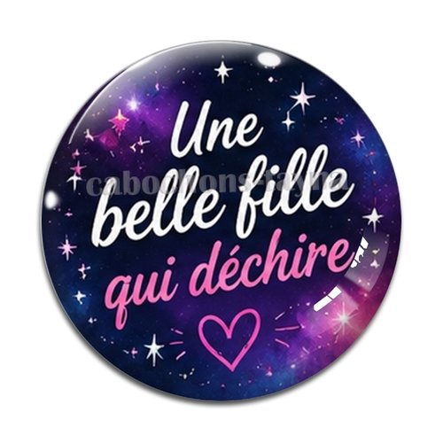 Cabochon une belle fille qui déchire, cabochon résine ou verre rond différente taille