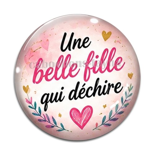 Cabochon une belle fille qui déchire, cabochon résine ou verre rond différente taille