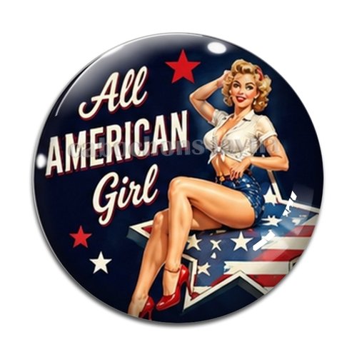 Cabochon pin up, résine ou verre rond différente taille