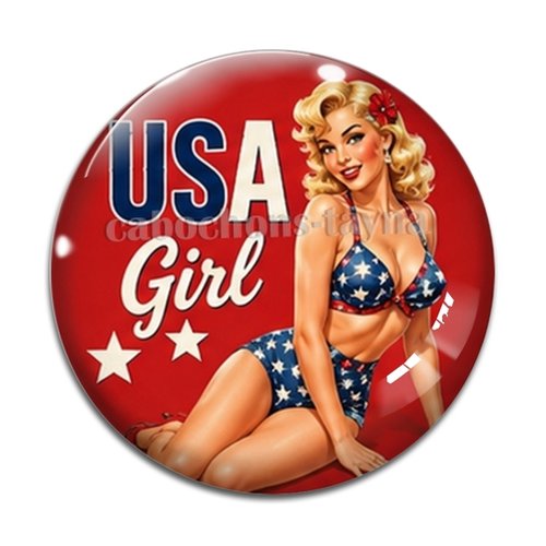 Cabochon pin up, résine ou verre rond différente taille