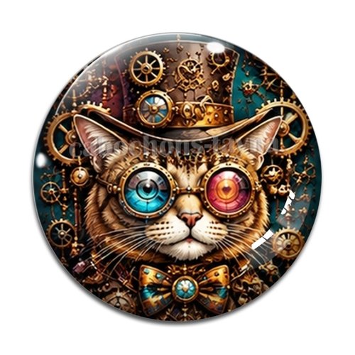 Cabochon steampunk, résine ou verre rond différente taille