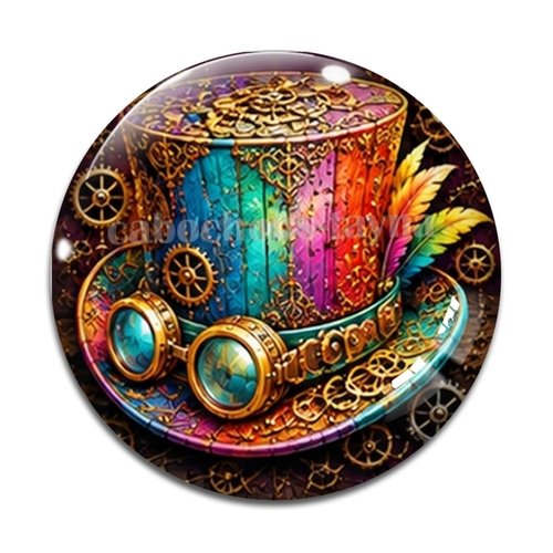 Cabochon steampunk, résine ou verre rond différente taille