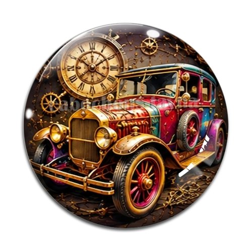 Cabochon steampunk, résine ou verre rond différente taille
