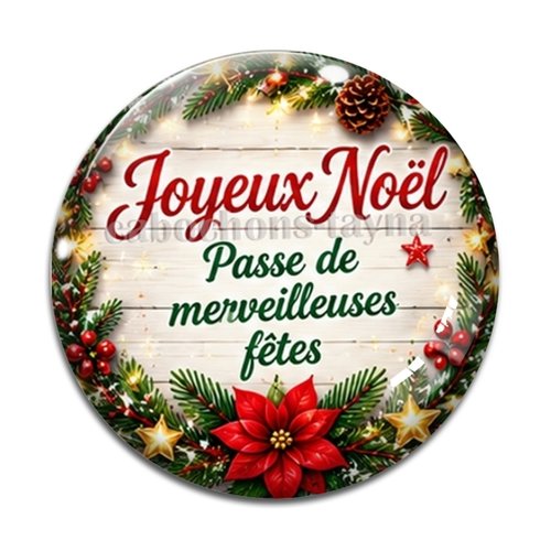 Cabochon joyeux noel , résine ou en verre différente taille