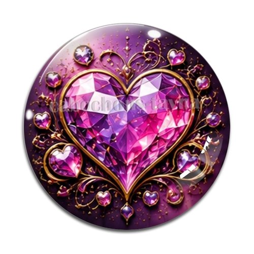Cabochon coeur, cabochon résine, verre rond différente taille