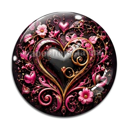 Cabochon coeur, cabochon résine, verre rond différente taille