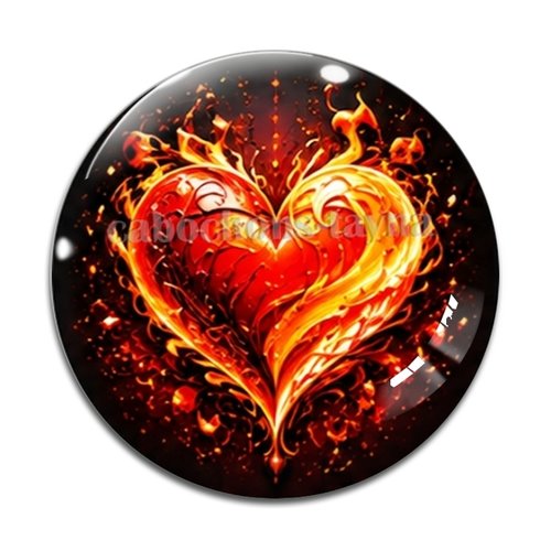Cabochon coeur, cabochon résine, verre rond différente taille