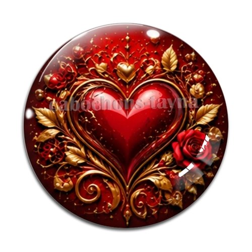 Cabochon coeur, cabochon résine, verre rond différente taille
