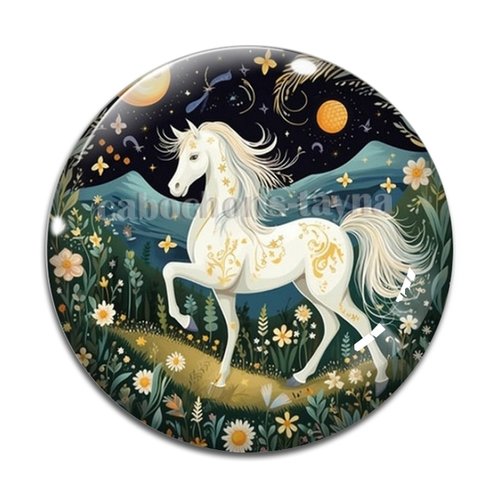 Cabochon cheval, cabochon résine ou verre rond différente taille