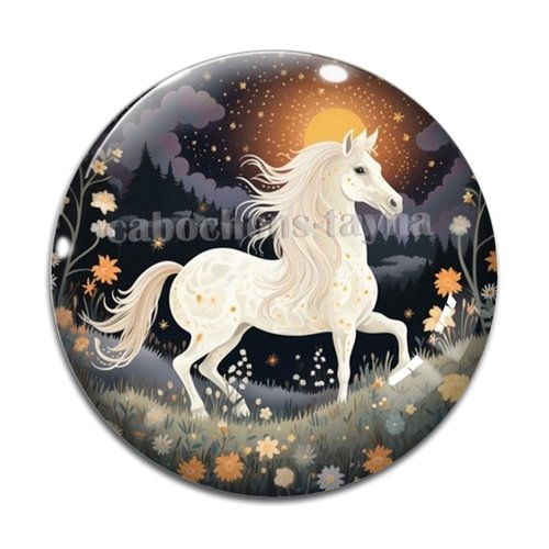 Cabochon cheval, cabochon résine ou verre rond différente taille