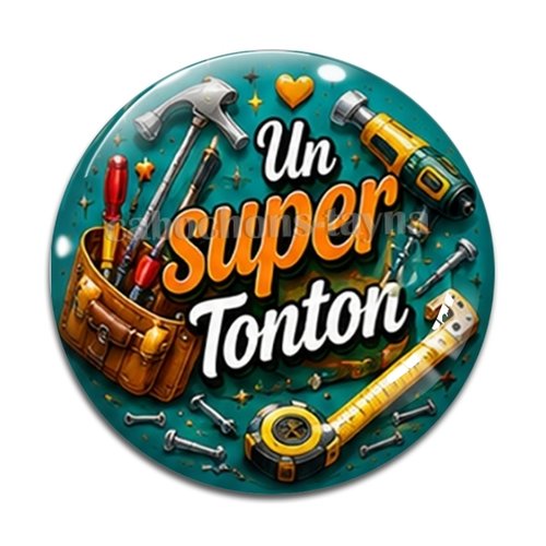 Cabochon un super tonton, résine ou verre rond différente taille
