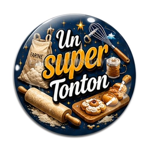 Cabochon un super tonton, résine ou verre rond différente taille
