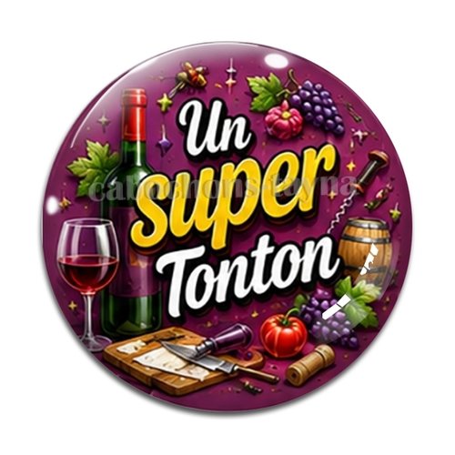 Cabochon un super tonton, résine ou verre rond différente taille
