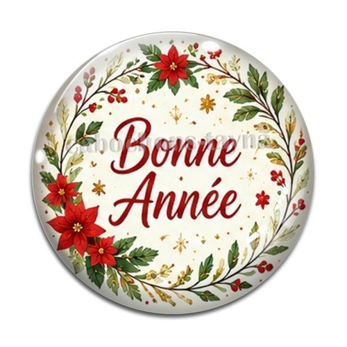Cabochon bonne année, résine ou en verre différente taille