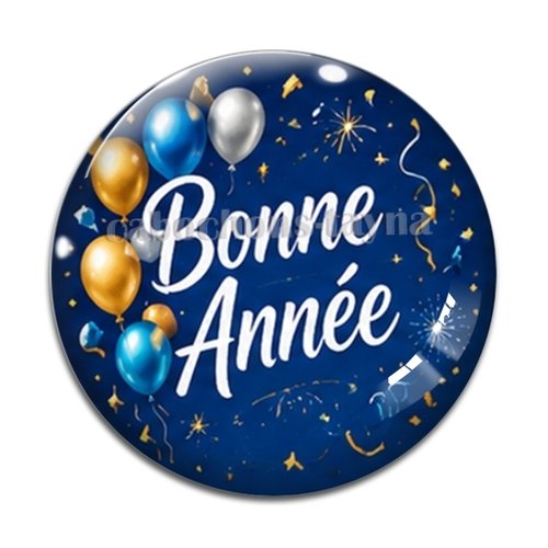 Cabochon bonne année, résine ou en verre différente taille