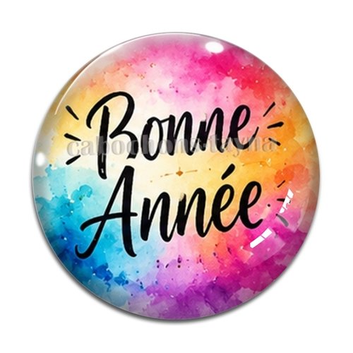 Cabochon bonne année, résine ou en verre différente taille