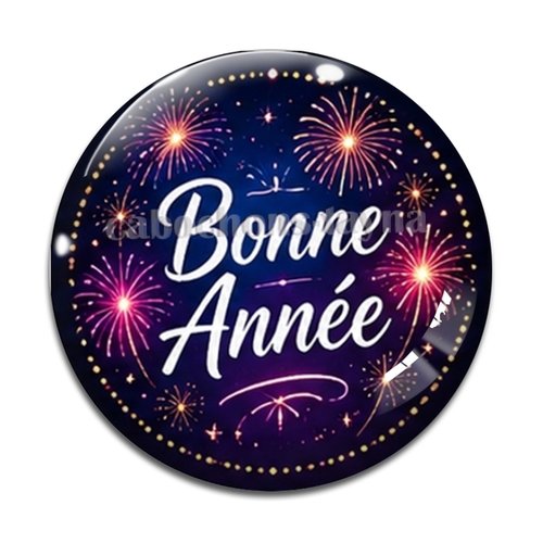 Cabochon bonne année, résine ou en verre différente taille