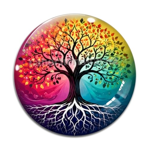 Cabochon arbre de vie, cabochon résine ou verre rond différente taille