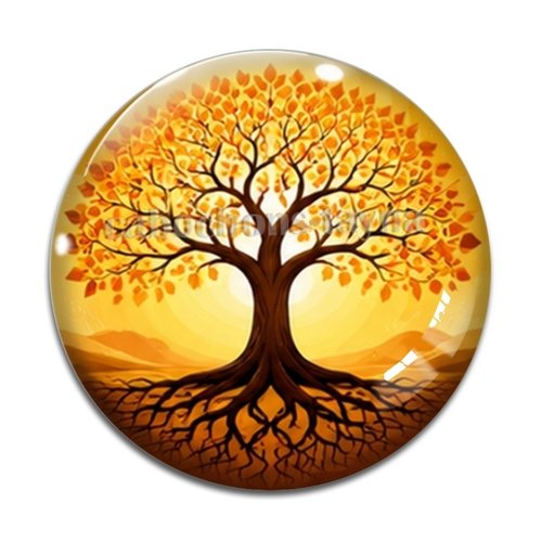 Cabochon arbre de vie, cabochon résine ou verre rond différente taille