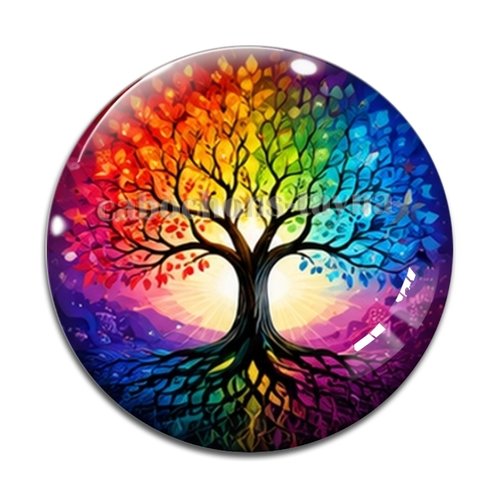Cabochon arbre de vie, cabochon résine ou verre rond différente taille