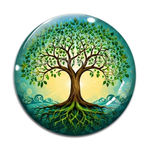 Cabochon arbre de vie, cabochon résine ou verre rond différente taille