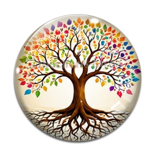 Cabochon arbre de vie, cabochon résine ou verre rond différente taille