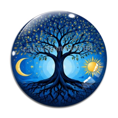 Cabochon arbre de vie, cabochon résine ou verre rond différente taille