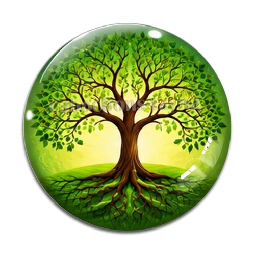 Cabochon arbre de vie, cabochon résine ou verre rond différente taille