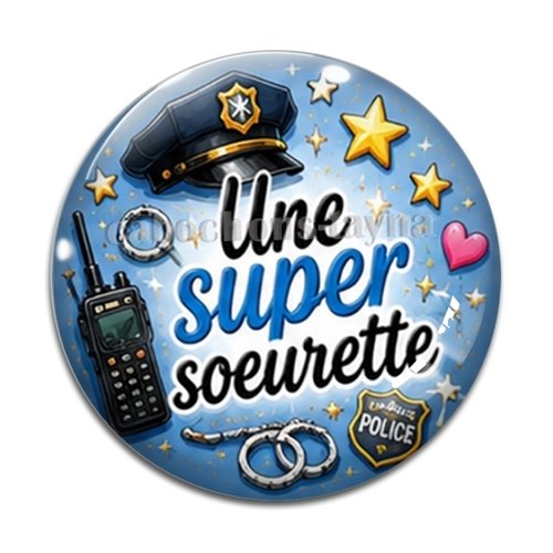 Cabochon une super sœurette, résine ou verre rond différente taille