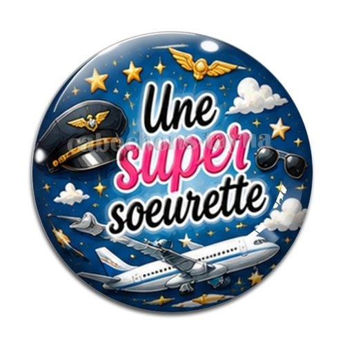 Cabochon une super sœurette, résine ou verre rond différente taille
