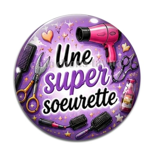 Cabochon une super sœurette, résine ou verre rond différente taille