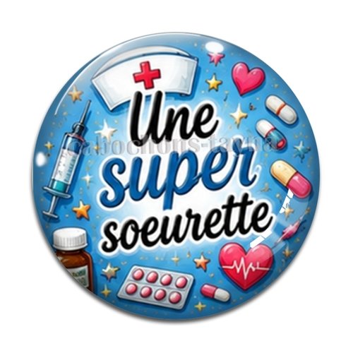 Cabochon une super sœurette, résine ou verre rond différente taille