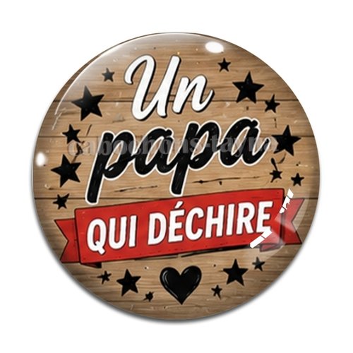 Cabochon un papa qui déchire, résine ou verre rond différente taille