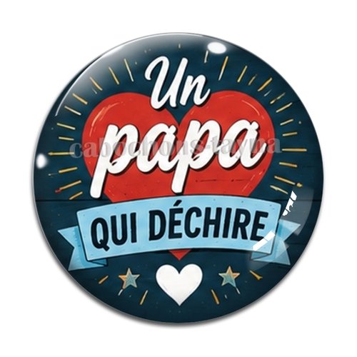 Cabochon un papa qui déchire, résine ou verre rond différente taille
