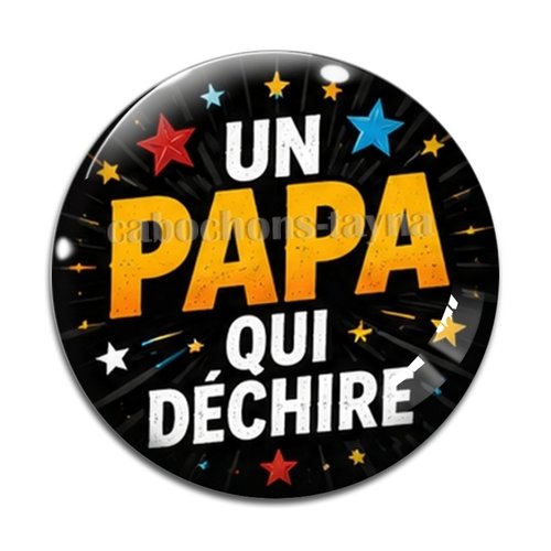 Cabochon un papa qui déchire, résine ou verre rond différente taille