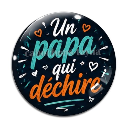 Cabochon un papa qui déchire, résine ou verre rond différente taille