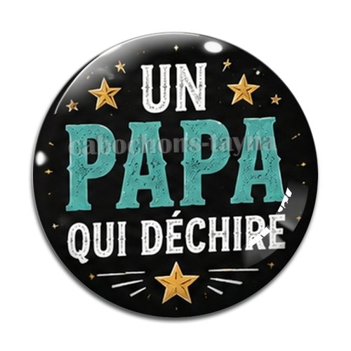 Cabochon un papa qui déchire, résine ou verre rond différente taille