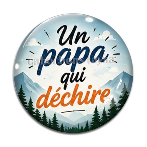 Cabochon un papa qui déchire, résine ou verre rond différente taille