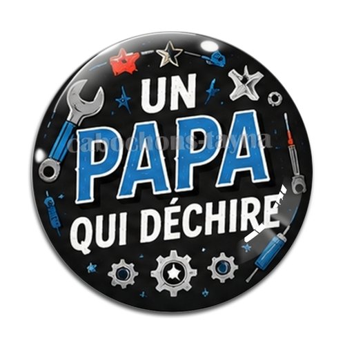 Cabochon un papa qui déchire, résine ou verre rond différente taille