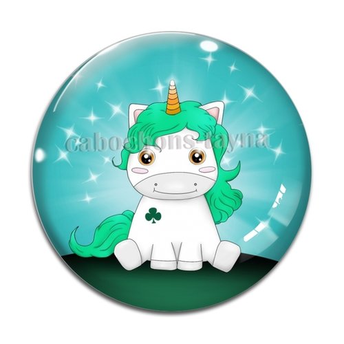 Cabochon licorne, résine ou verre rond différente taille
