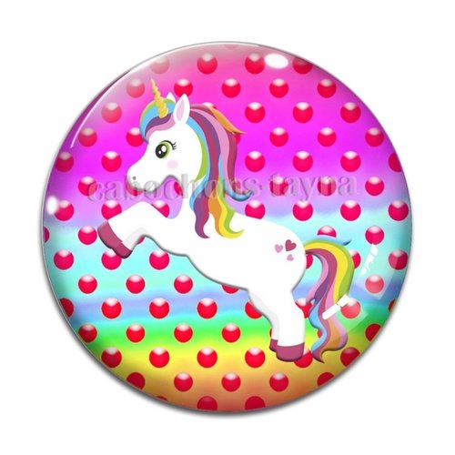 Cabochon licorne, résine ou verre rond différente taille