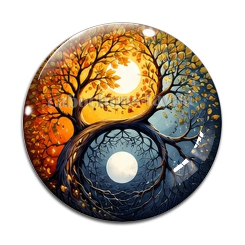 Cabochon  yin yang– résine ou verre – différentes tailles disponibles